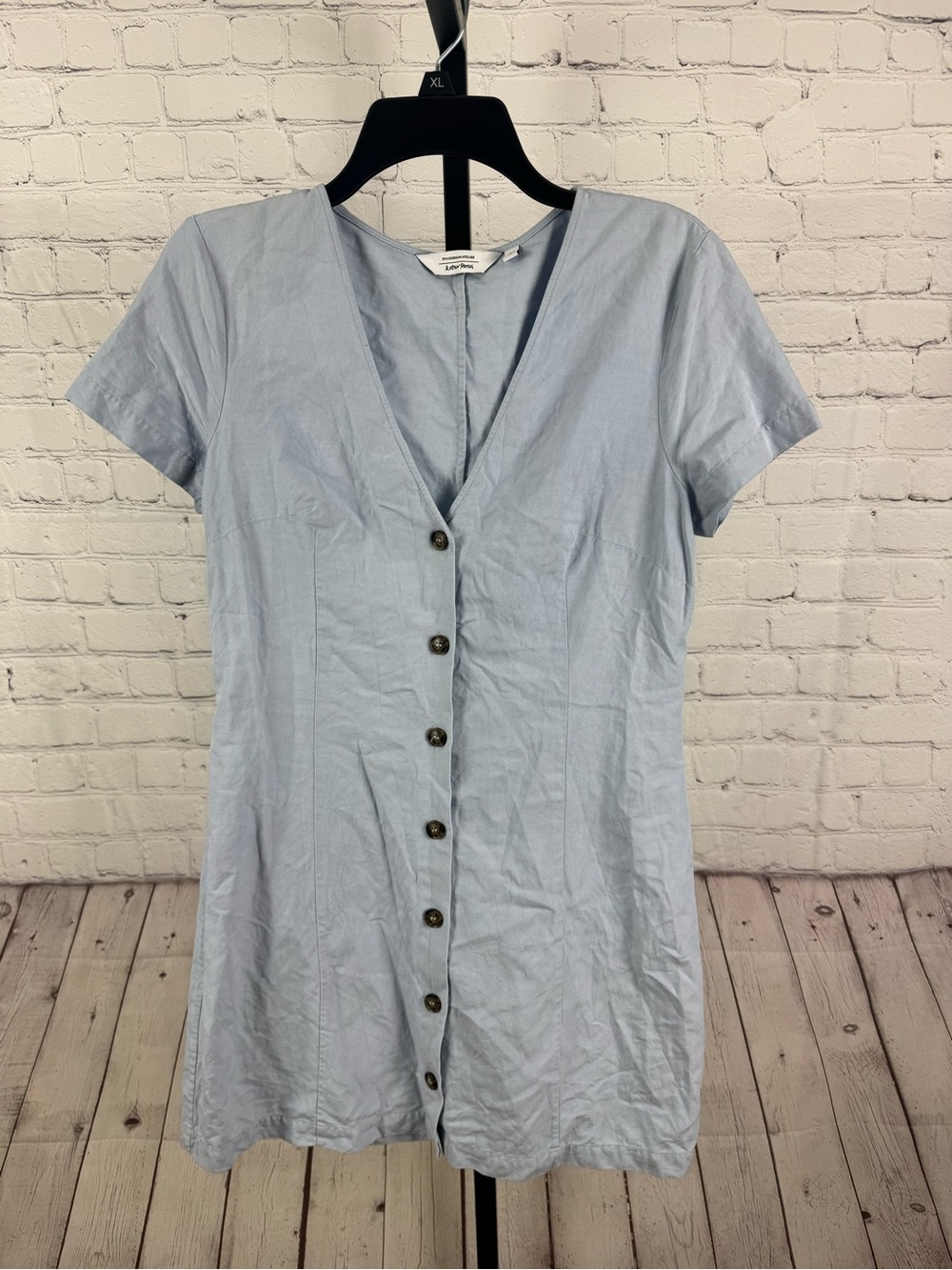 & Other Stories  Hourglass Cotton Blend Button Down Light Blue Size 4